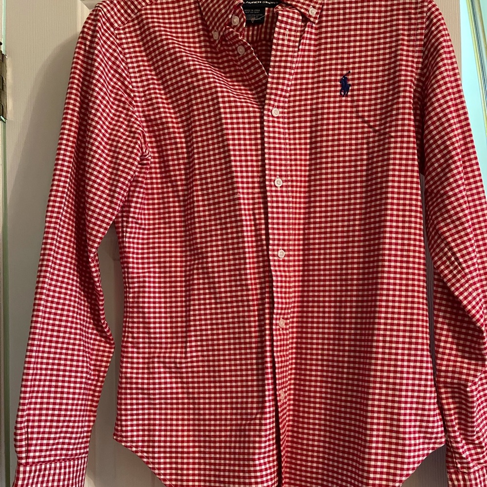 Ralph Lauren-red & white gingham button up